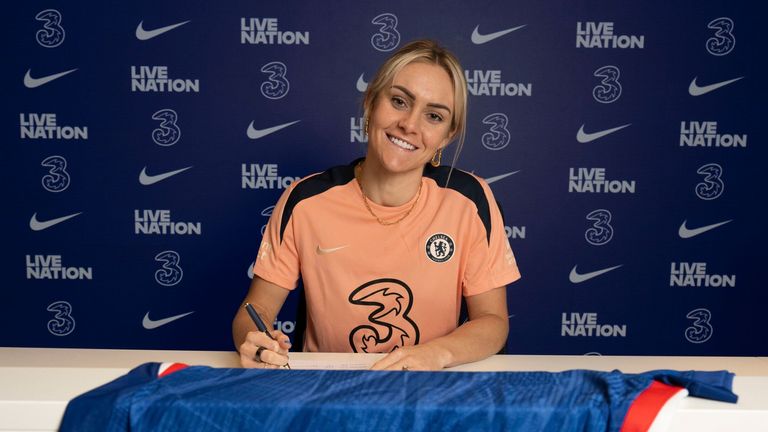 Australia international defender Ellie Carpenter poses for a photo (credit: Chelsea FC)