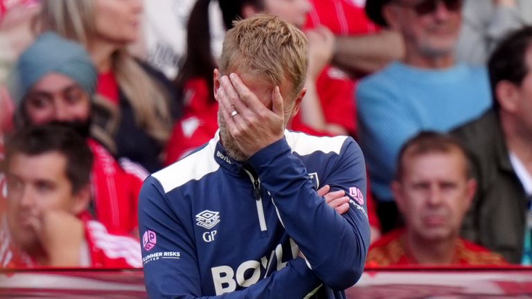 West Ham United manager Graham Potter on the touchline at the City Ground