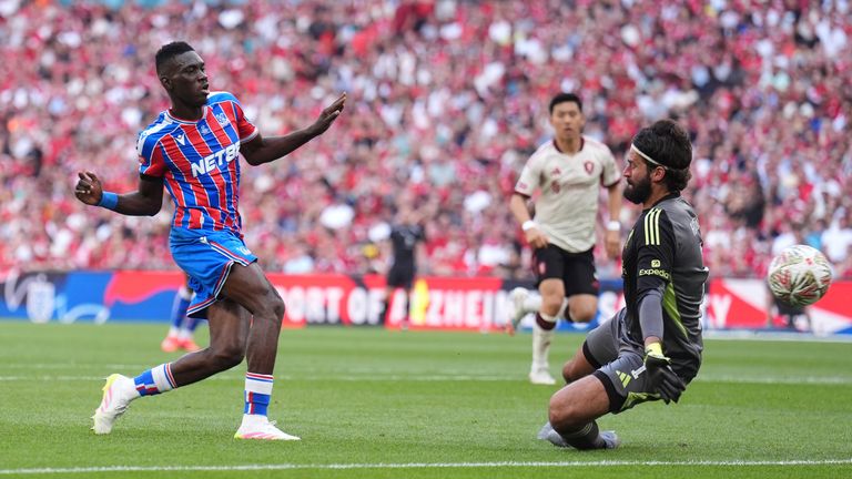 Ismaila Sarr scored for Crystal Palace against Liverpool at Wembley