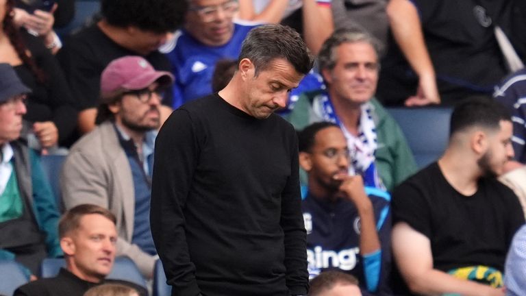Fulham boss Marco Silva on the touchline at Stamford Bridge