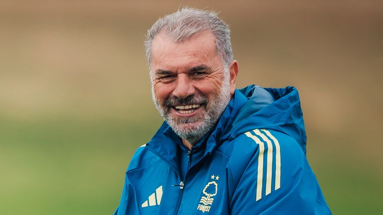 Ange Postecoglou Nottingham Forest Head Coach takes charge of his first training session at The Nigel Doughty Academy on September 10, 2025