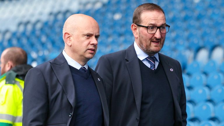 CEO Patrick Stewart (L) and Sporting director Kevin Thelwell (R) will lead the search for a new Rangers boss