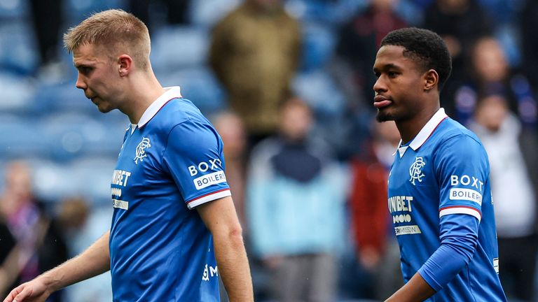 Oliver Antman and Jayden Meghoma (R) were among the Rangers' summer signings to feature against Hearts