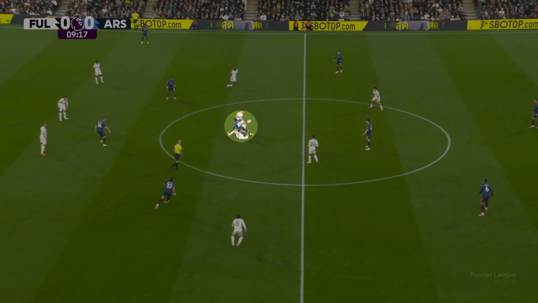 Eze is stopped by a combination of Cairney and Berge