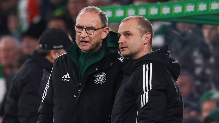 Martin O'Neill (L) and Shaun Maloney (R) are in interim charge at Celtic