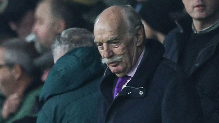 Major Celtic shareholder Dermot Desmond was watching at Parkhead