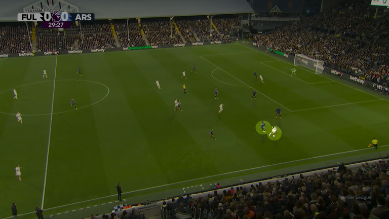 Eze tries to close down King but leaves space for him to turn
