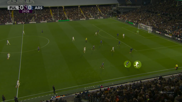 King turns back towards goal and accelerates away from Eze