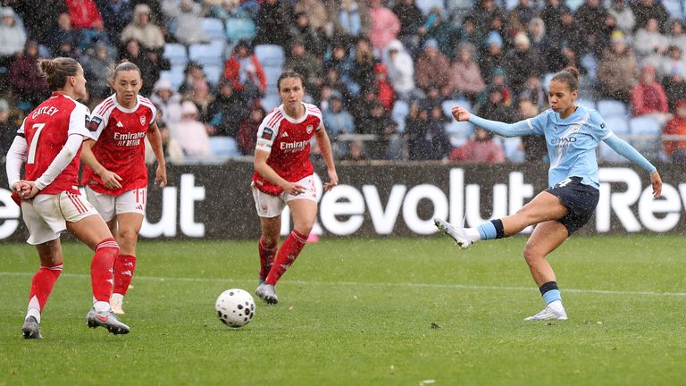 Iman Beney's first WSL goal earned Man City victory over Arsenal