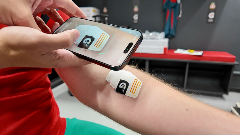 The GSSI's 'Gx'Patch acts as a tracker of how much sweat an athlete is losing - and what concentration of electolytes