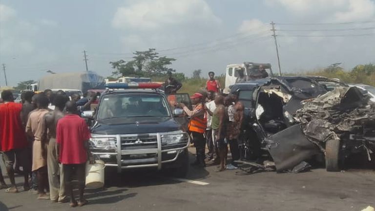 Anthony ⁠Joshua has been taken to hospital after suffering minor injures in a car accident that killed two