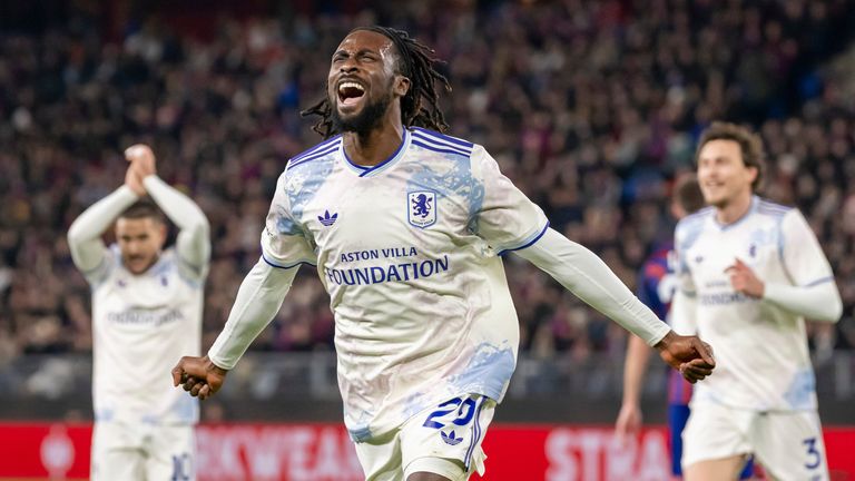 Evann Guessand gave Aston Villa the lead with a stroke of fortune.