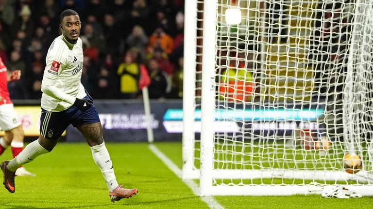 Callum Hudson-Odoi scored a stunning equaliser for Nottingham Forest to take their FA Cup third-round tie with Wrexham into extra-time