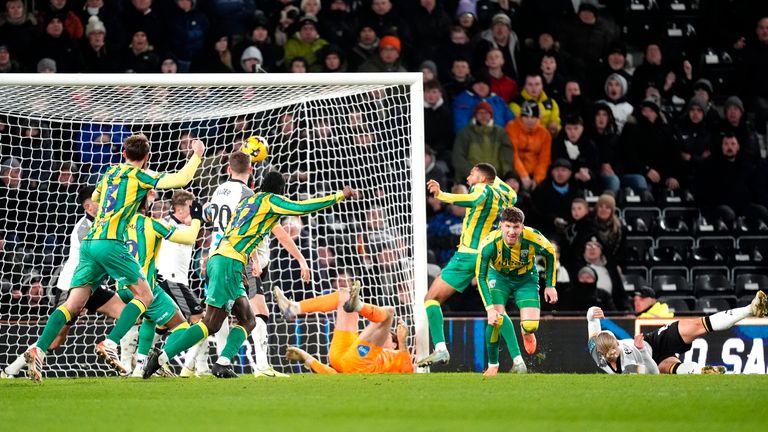 West Brom level it up late at Derby