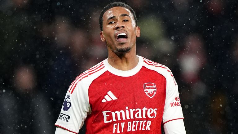 Gabriel reacts at Wolves