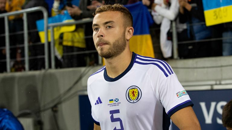 Ryan Porteous made his Scotland debut against Ukraine in 2022