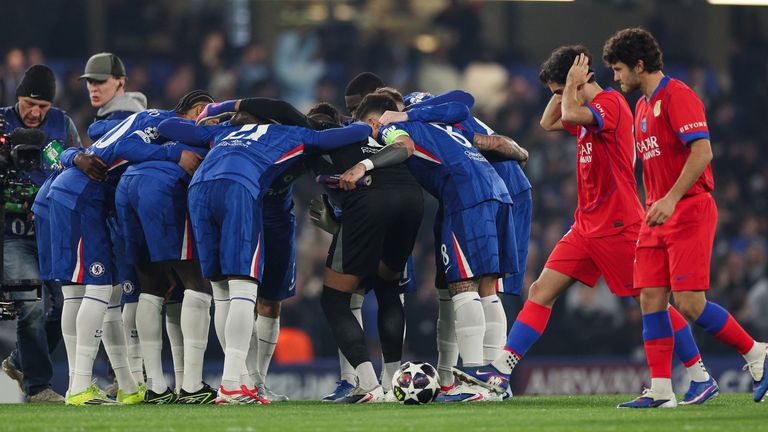 Chelsea modified their pre-match huddle against PSG