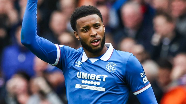 Rangers' Youssef Chermiti celebrates scoring to make it 2-0