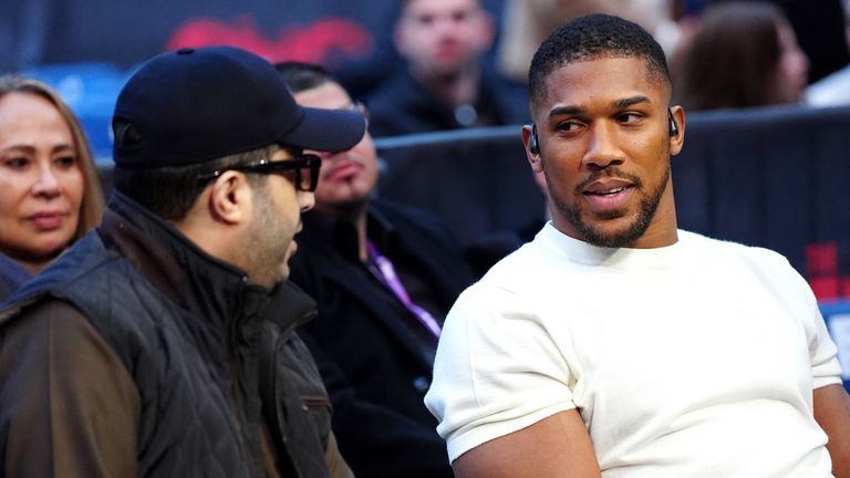 Anthony Joshua was ringside to watch Tyson Fury fight at the Tottenham Hotspur Stadium