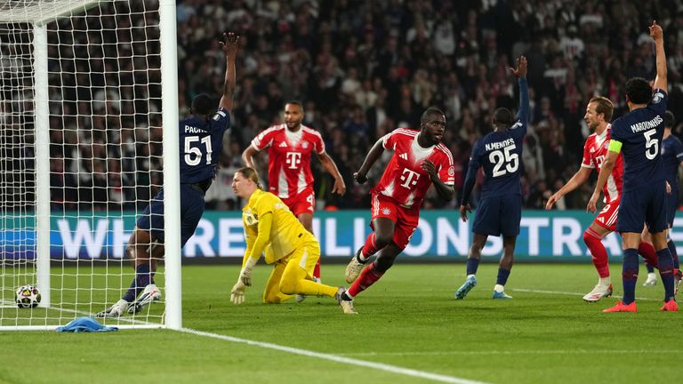 Dayot Upamecano scored from a set-piece to move Bayern Munich within two goals of PSG