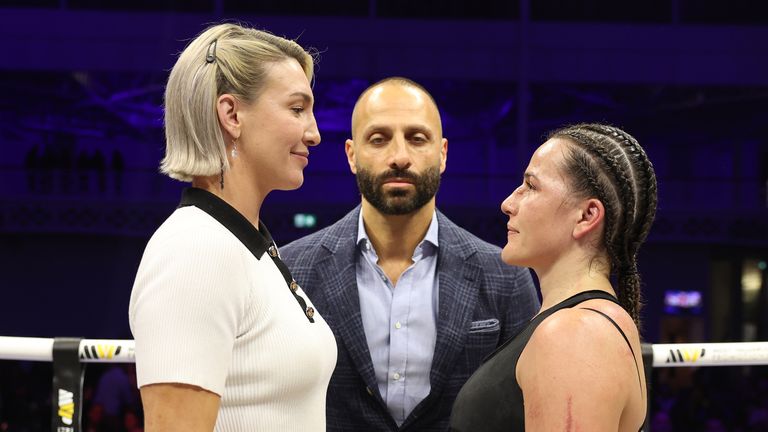 Mikaela Mayer and Chantelle Cameron face off