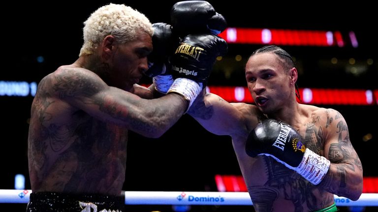 Conor Benn and Regis Prograis at the Tottenham Hotspur Stadium
