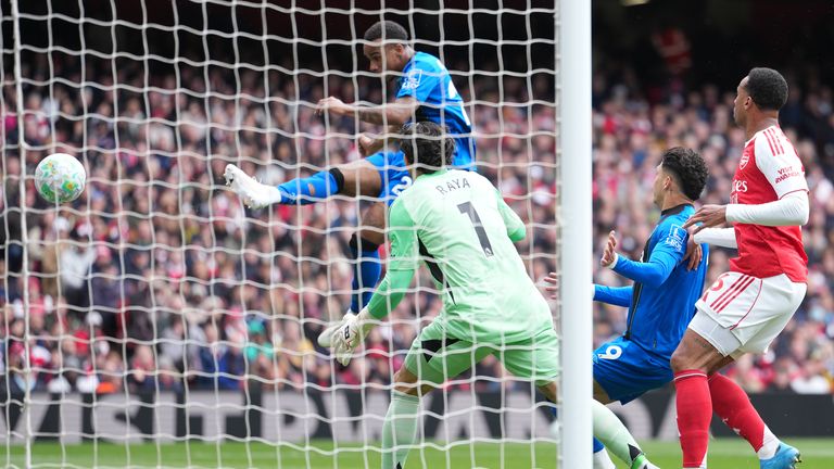Bournemouth's Eli Junior Kroupi scores the first goal of the game (AP Photo/Dave Shopland)