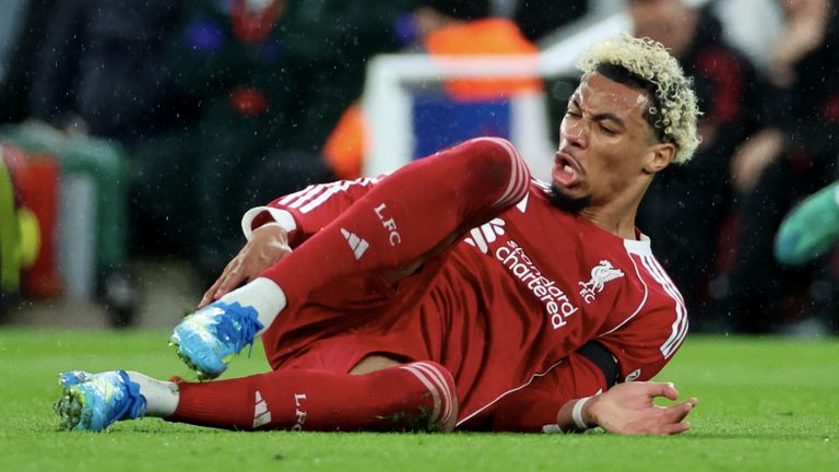 Hugo Ekitike suffered a suspected Achilles injury against PSG