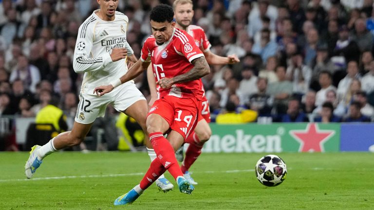 Luis Diaz scores to give Bayern Munich the lead against Real Madrid