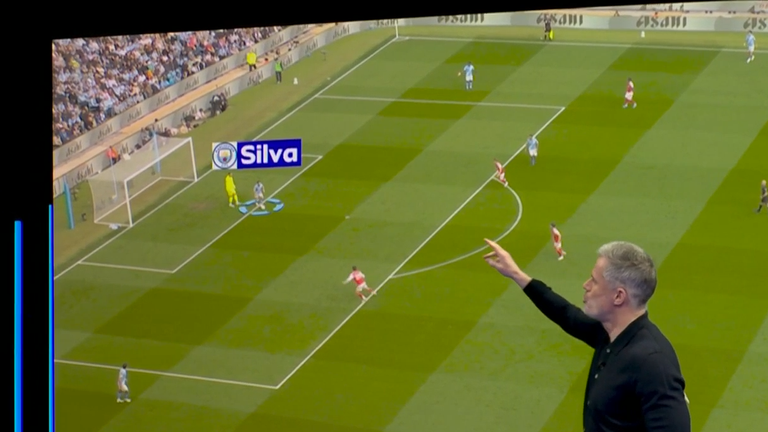 Man City midfielder Bernardo Silva dropped back to carry the ball out from goal kicks
