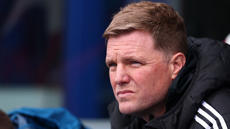 LONDON, ENGLAND - APRIL 12: Newcastle United Manager Eddie Howe during the Premier League match between Crystal Palace and Newcastle United at Selhurst Park on April 12, 2026 in London, United Kingdom. (Photo by Shaun Brooks - CameraSport via Getty Images)