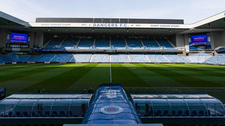 GLASGOW, SCOTLAND - MARCH 21: A general view of Ibrox Stadium during a William Hill Premiership match between Rangers and Aberdeen at Ibrox Stadium, on March 21, 2026, in Glasgow, Scotland. (Photo by Craig Williamson / SNS Group)