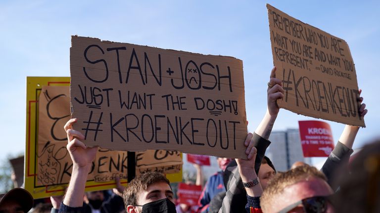 Arsenal fans protested against the Kroenkes' ownership 