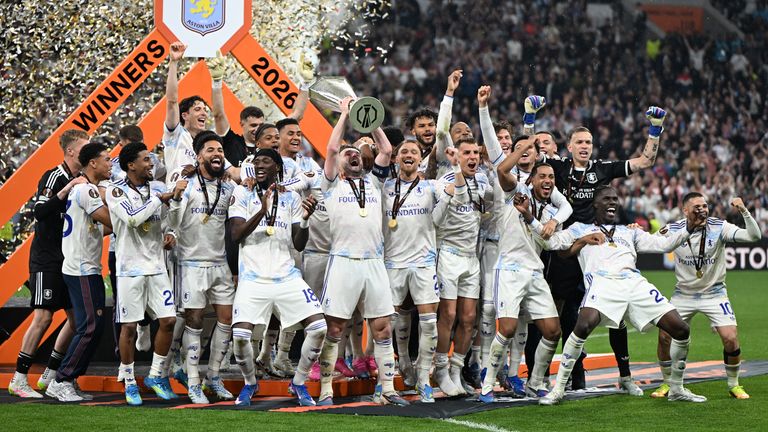 Villa lifted the Europa League - their first European trophy in 44 years