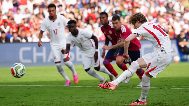 Anthony Gordon scored England's second goal against Costa Rica