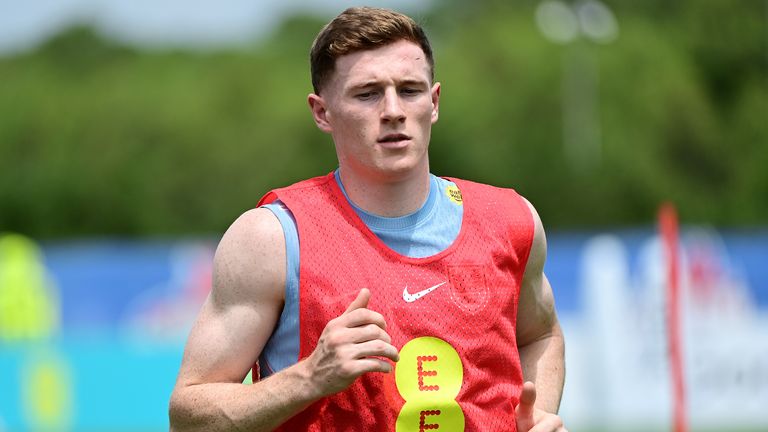 Elliot Anderson in England training ahead of this summer's World Cup