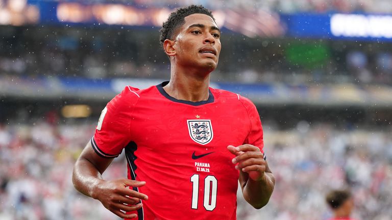 Jude Bellingham in action for England against Panama