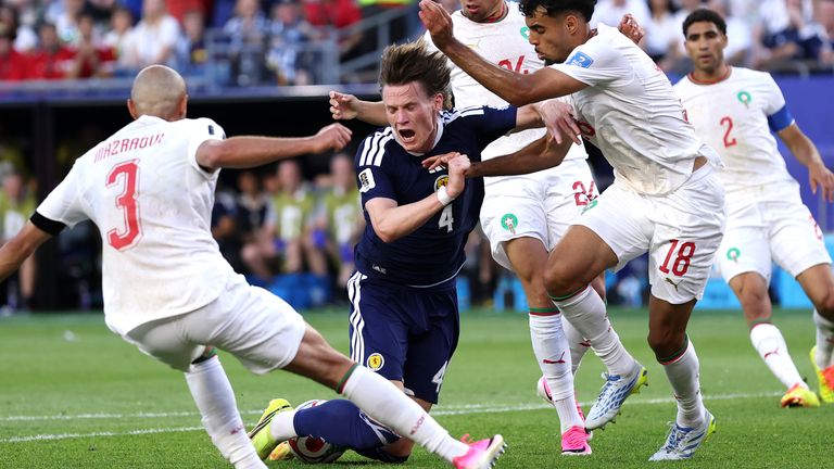 Scott McTominay in action for Scotland against Morocco in the 2026 World Cup