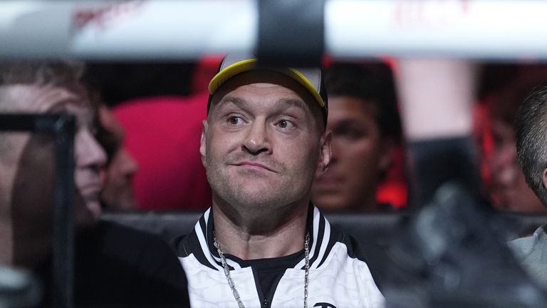 Tyson Fury was ringside in Manchester to watch his younger brother Tommy take on strongman Eddie Hall