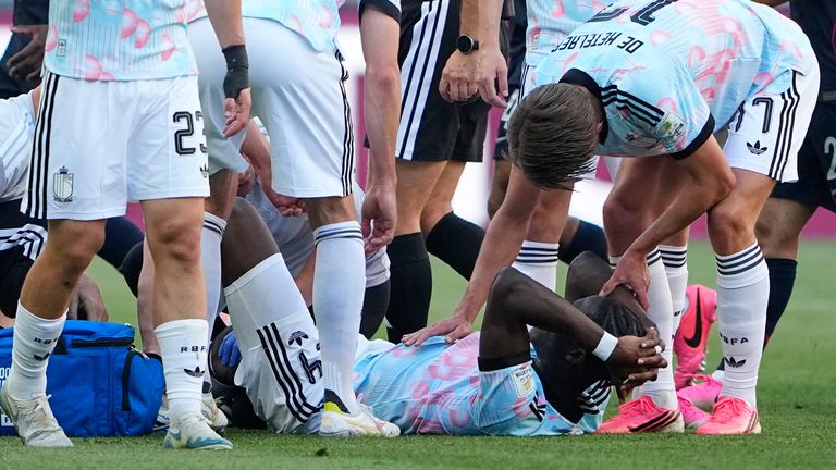 Belgium's Amadou Onana suffered an ACL injury