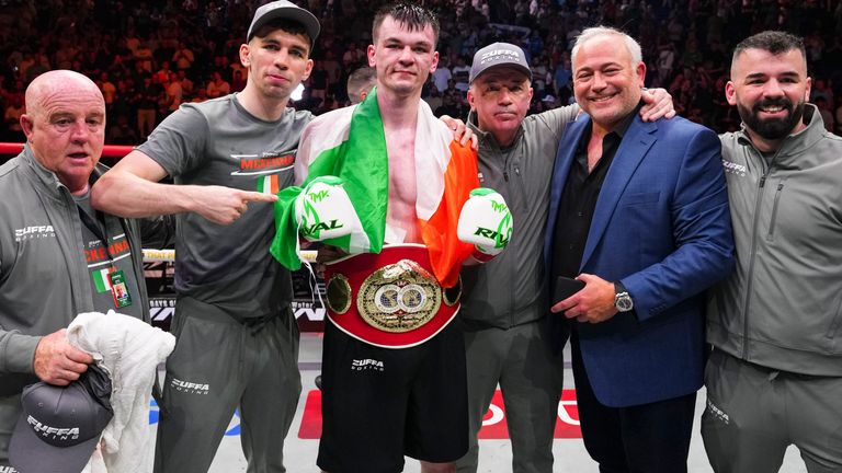 Aaron McKenna, Stevie McKenna, Mike Borao (Photo by Cooper Neill/Zuffa Boxing)