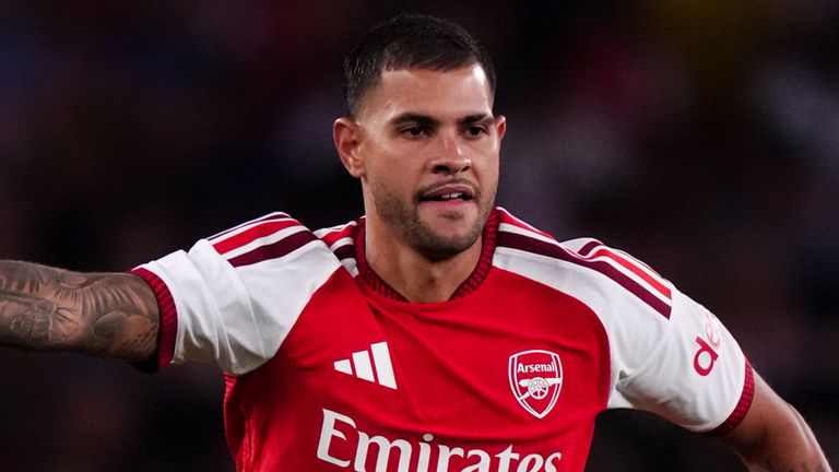 Arsenal's Bruno Guimaraes during the friendly against Como