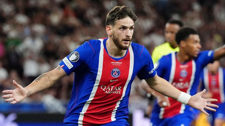 Khvicha Kvaratskhelia scored PSG's opener in a Super Cup win over Aston Villa earlier this season