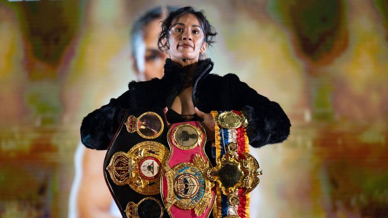 Photo by: zz/NDZ/STAR MAX/IPx 2026 3/6/26 Boxer Amanda Serrano at a Most Valuable Promotions (MVP) press conference held on March 6, 2026 at Madison Square Garden in New York City. Most Valuable Promotions announces the launch of MVPW - a new global platform for women's professional boxing - alongside a landmark multi-year agreement with ESPN Television Network as the United States home of MVPW events through 2028. (NYC)