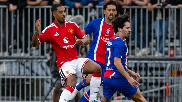 Youri Tielemans made his first appearance for Man Utd against PSG