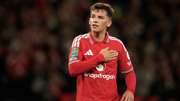 Shea Lacey's only start this season came during Man Utd's Carabao Cup defeat to Brighton