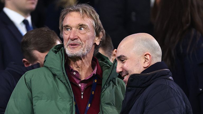 Sir Jim Ratcliffe, owner of Ineos and co-owner of Manchester United and CEO Omar Berrada [right]