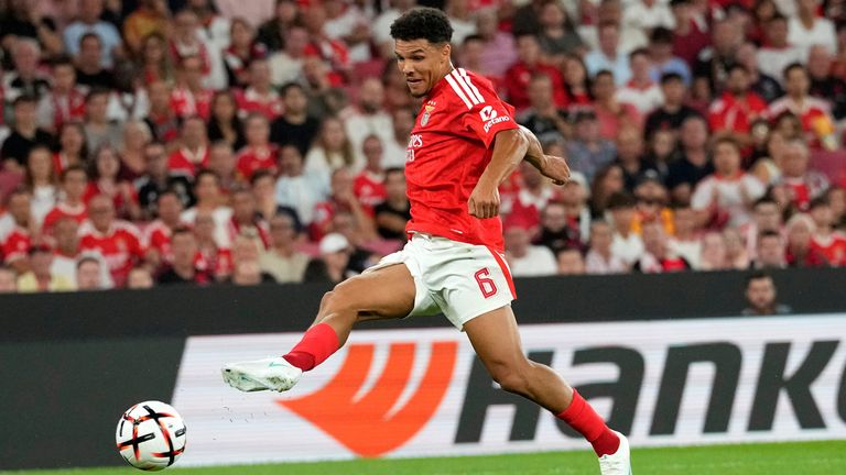 Benfica's Alexander Bah scores against Celtic