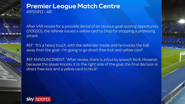 The explanation released by the Premier League Match Centre on the Diop-McAtee incident